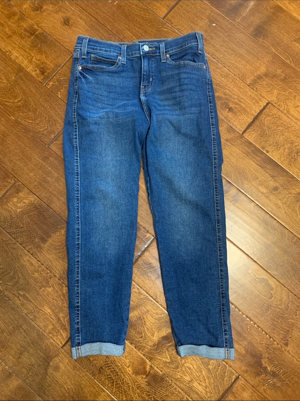 Levi Strauss Signature Dark Blue Women’s Boyfriend Jeans - Relaxed Cuffed